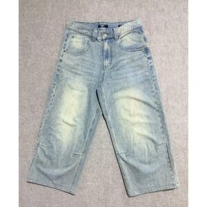 Jaded London Jeans Mens Medium Low Rise Colossus Fit Wide Leg Distressed Hem
